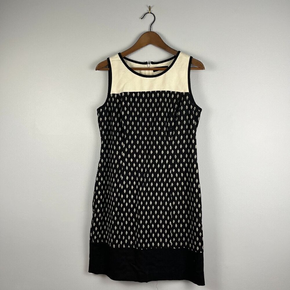 Ivanka Trump career dress sleeveless linen lined cream black size 12